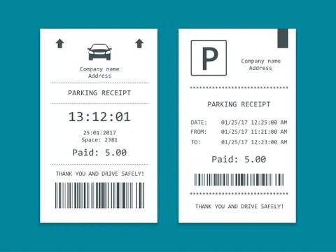 Isometric set of Parking tickets. Flat illustration icon for web Stock Illustration