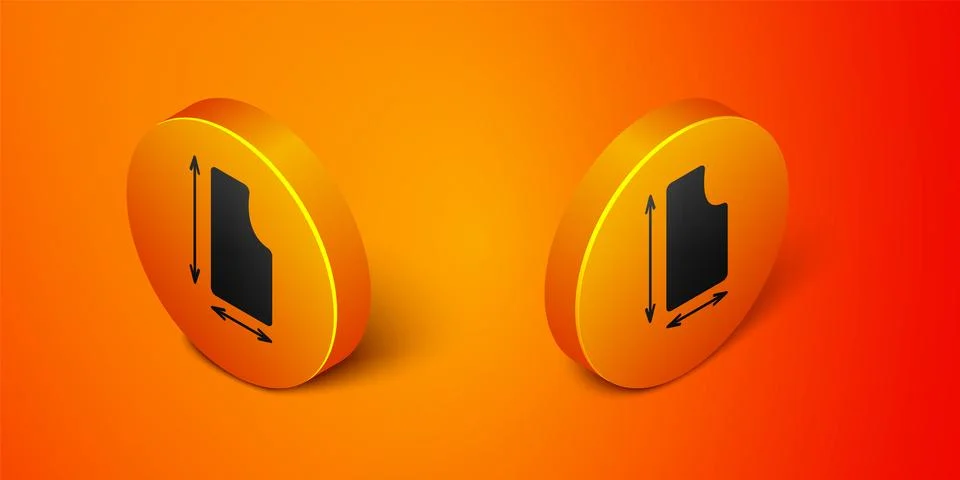 Isometric Sewing pattern icon isolated on orange background. Markings for sewing イラスト素材