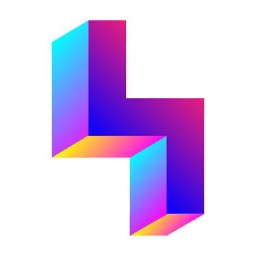 Isometric shape with color gradient icon. Modern abstract geometric icon vector  Stock Illustration