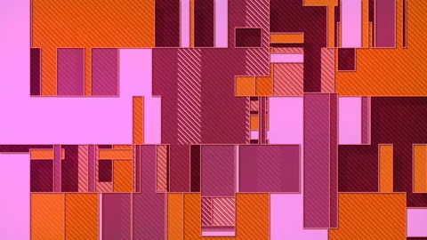 Isometric shapes move in horizontal and vertical planes 3d render loop animation Stock Footage 149602754