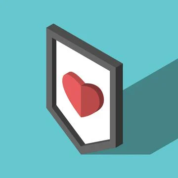 Isometric shield with heart Stock Illustration