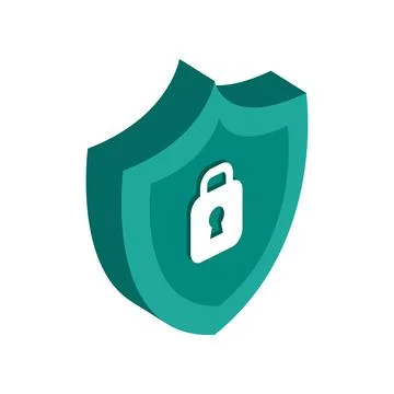 Isometric shield icon Stock Illustration