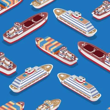 Isometric ships. Stock Illustration