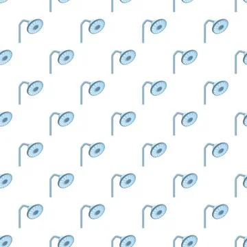 Isometric shower head pattern creating bathroom background Stock Illustration