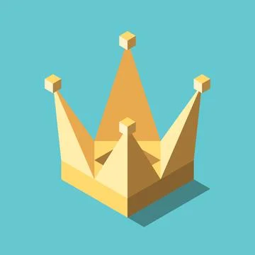 Isometric simple gold crown Stock Illustration