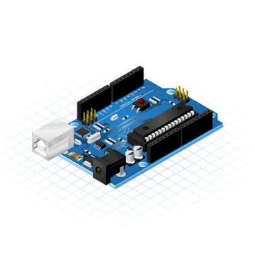 Isometric single board microcontrollers Stock Illustration