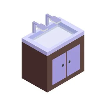 Isometric sink illustrated on background Stock Illustration