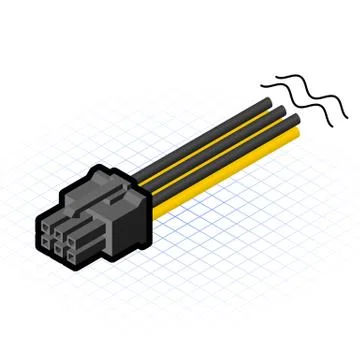 Isometric Six Pin Connector 스톡 일러스트