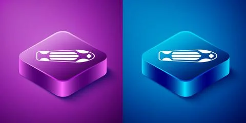 Isometric Skateboard deck icon isolated on blue and purple background. Extrem Stock Illustration