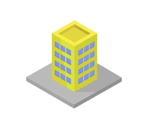 Isometric skyscraper icon illustrated in vector on white background Stock Illustration
