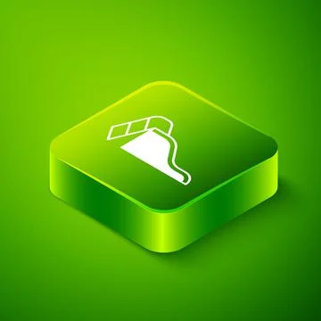 Isometric Slide playground icon isolated on green background. Childrens slide Ilustração Stock