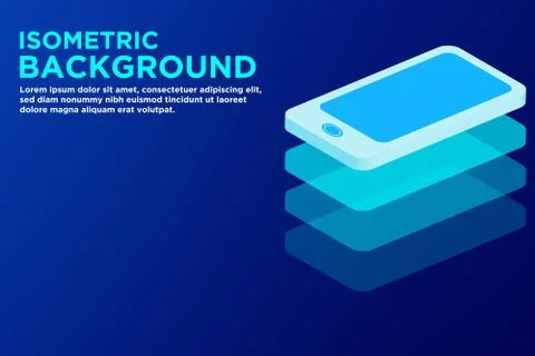 Isometric Smart phone background Stock Illustration