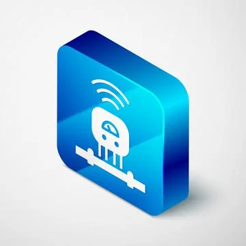 Isometric Smart sensor system icon isolated on grey background. Internet of Stock Illustration