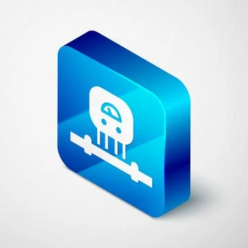 Isometric Smart sensor system icon isolated on grey background. Internet of t Stock Illustration