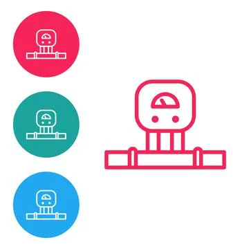 Isometric Smart sensor system icon isolated on orange background. Internet of Illustrazione stock