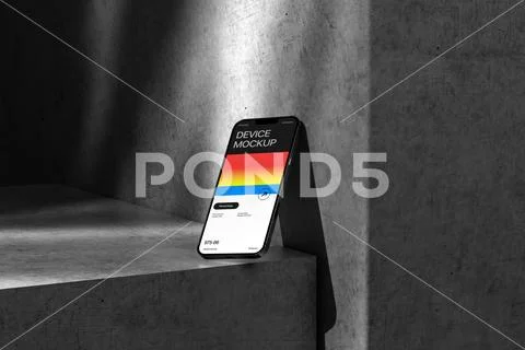 Isometric Smartphone Device Mockup PSD Template
