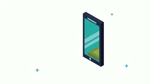 Isometric smartphone digital transaction animation with paper currency appe.. Vídeo Stock 339055866