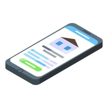 Isometric smartphone with infographic elements Stock Illustration