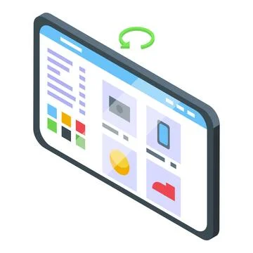 Isometric smartphone interface design concept 스톡 일러스트