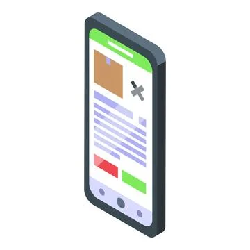 Isometric smartphone interface design illustration Stock Illustration