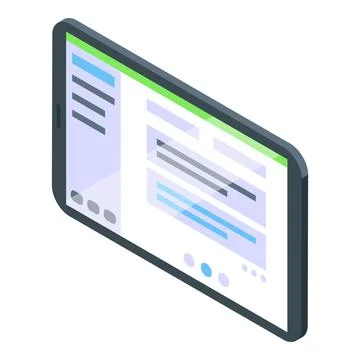Isometric smartphone with user interface design Stock Illustration