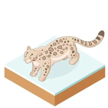 Isometric Snow Leopard Stock Illustration