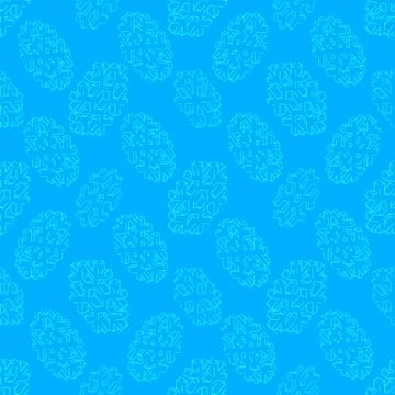 Isometric snowflake seamless pattern. Stock Illustration
