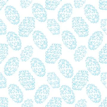 Isometric snowflake seamless pattern. Stock-Illustration