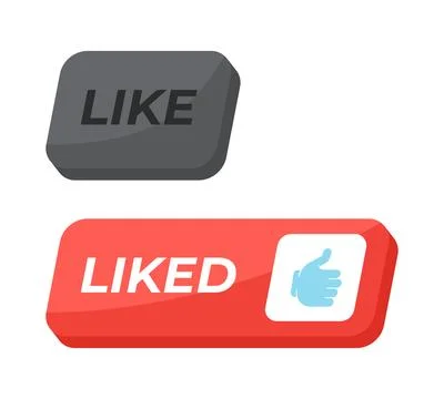 Like isometric social media UI button set Stock Illustration
