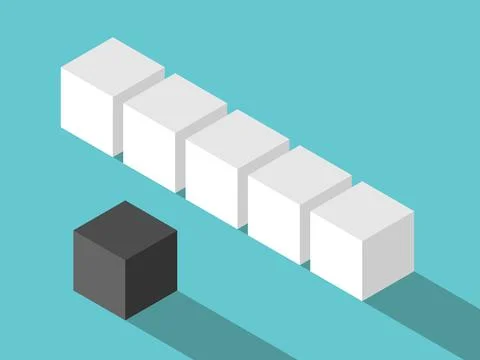 Isometric social outcast cube Illustrazione stock