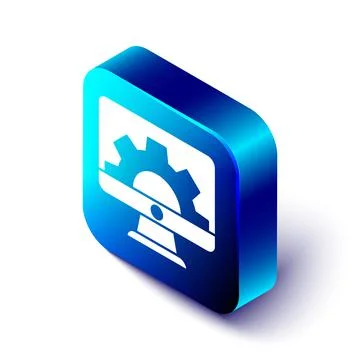 Isometric Software, web development, programming concept icon isolated on white Illustrazione stock