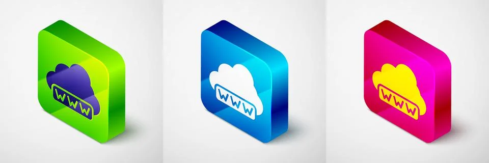 Isometric Software, web development, programming concept icon isolated on grey Illustrazione stock