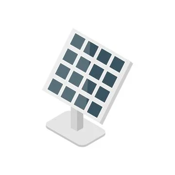 Isometric solar panel illustrated on white background Stock Illustration