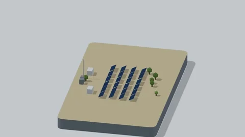 Isometric solar power farm rotating diorama seamless loop 스톡 동영상 340077552