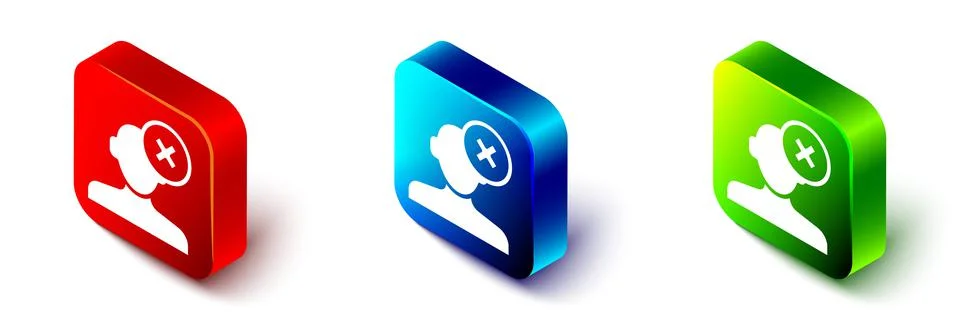 Isometric Solution to the problem in psychology icon isolated on white Stock Illustration