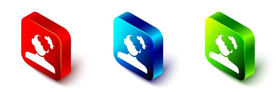 Isometric Solution to the problem in psychology icon isolated on white Stock Illustration