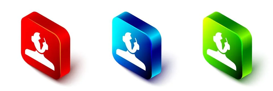 Isometric Solution to the problem in psychology icon isolated on white back.. Stock Illustration