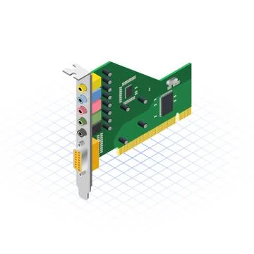 Isometric Sound Card Stock Illustration