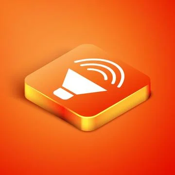 Isometric Speaker volume, audio voice sound symbol, media music icon isolated Stock Illustration