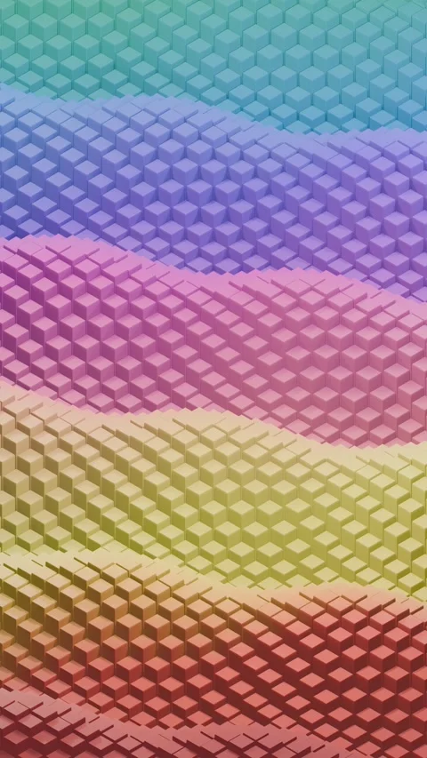 Isometric spectrum waves vertical Stock-Footage 345670070