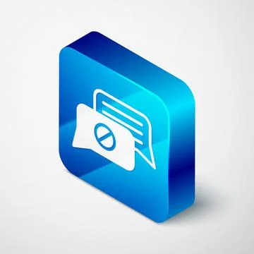 Isometric Speech bubble chat icon isolated on grey background. Message icon 스톡 일러스트