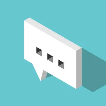 Isometric speech cloud, dots Stock Illustration