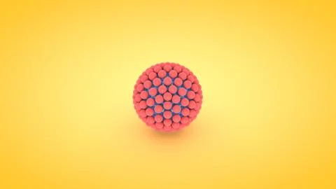 Isometric sphere atom array illustration, 3D rendering Stock Illustration