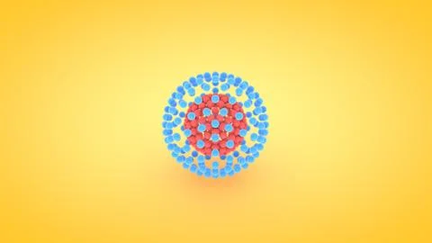Isometric sphere atom array illustration, 3D rendering Stock Illustration