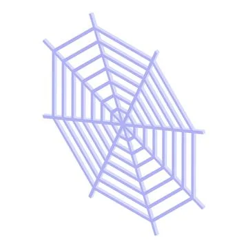 Isometric spider web catching prey on white background Illustrazione stock