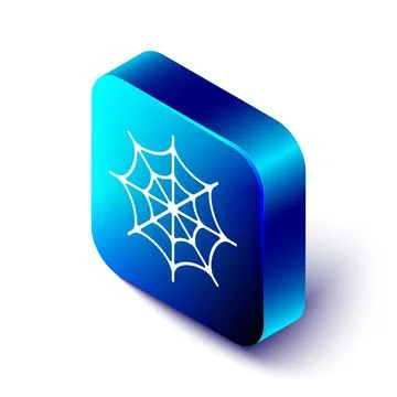 Isometric Spider web icon isolated on white background. Cobweb sign. Happy Stock Illustration