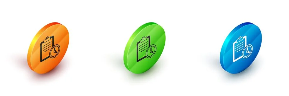 Isometric Sport training program or fitness plan icon isolated on white Stock Illustration