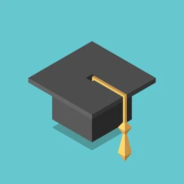 Isometric square academic cap Stock Illustration