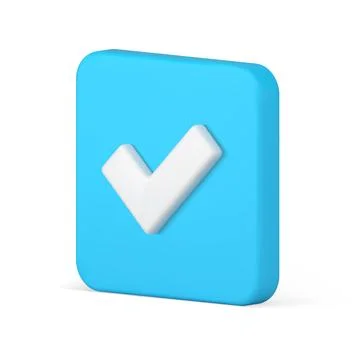 Isometric square acceptance confirmation checkbox right report success choose Ilustração Stock