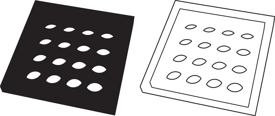 Isometric square blister pack or seed tray tray with multiple small compart.. Stock Illustration
